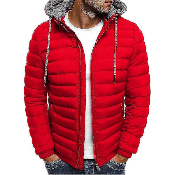 Dunjacka Vinter Vardaglig Varm Jacka Herr Tjock Parkerjacka Höst Vindtät Hatt Termisk Huvförsedd Bomullsrock Black 2XL