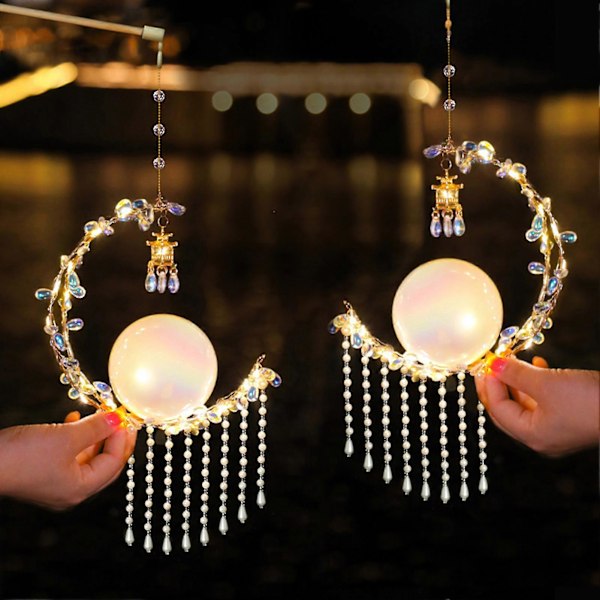 DIY Lanternesett Håndlaget LED Kanin Lotuslampe Bærbar Lysende Lykt Dusk Glødende Ornament for Nyttår Midhøstfestival