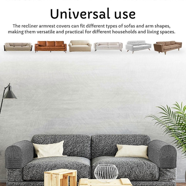 4 stk. Sofa Armbeskyttere Vaskbare Elastiske Sofatrekk Armlenebeskyttere Sofabeskyttere for Kjæledyr Lenestol