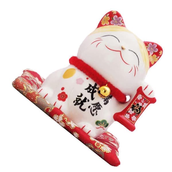 1 Sæt Japansk Kat Figur Keramisk Håndværk Ornament Udsøgte Dyr Kat Indretning