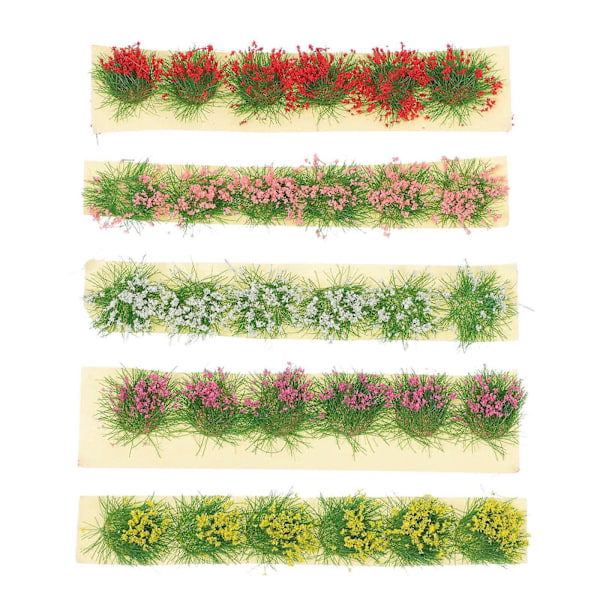 5 stk. Statisk Blomsterdusk Modell Blomstergressdusk Jernbane Miniatyr Kunstig Blomst