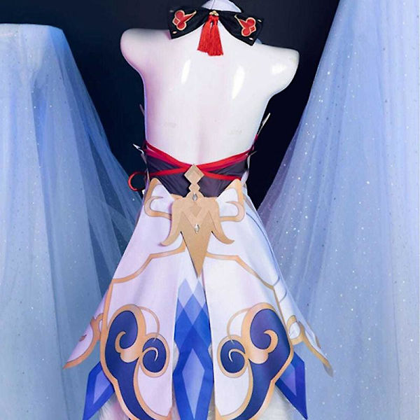 Peli Genshin Impact Ganyu Anime Cosplay Asut Halloween-asu Naisille Mekot Vestido Cosplay Feminino Puku Peruukki Vaatteet M