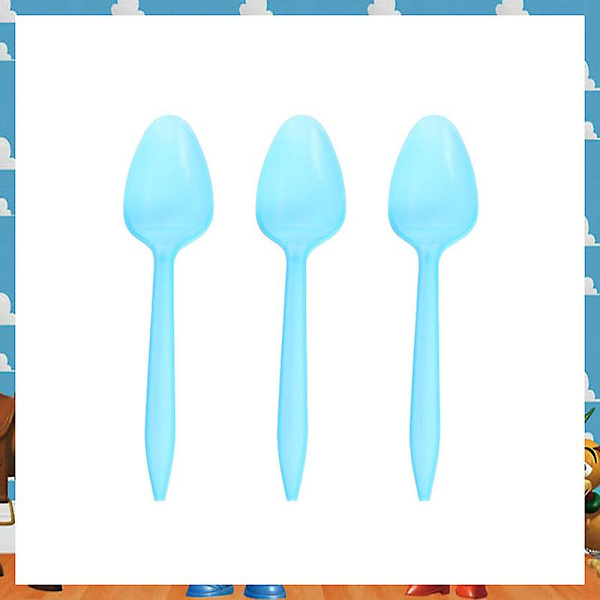 Blå Himmels Vita Moln Tema Festtillbehör Tecknad Toy Story Engångsservis Mugg För Barn Pojkar Födelsedagsfest Dekorationer Spoon-10Pcs