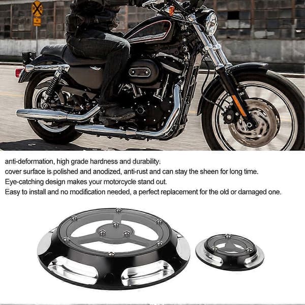 Aluminium Motorcykel Derby Dæksel Timing Timer Dæksel Sæt til XL XR 883 1200 (sort&sølv)