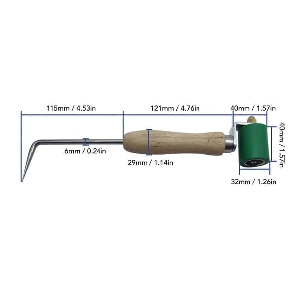 Sømvalse 260 32mm Diameter 40mm Bredde Silikone Sømvalse med Testprobe til Svejsning
