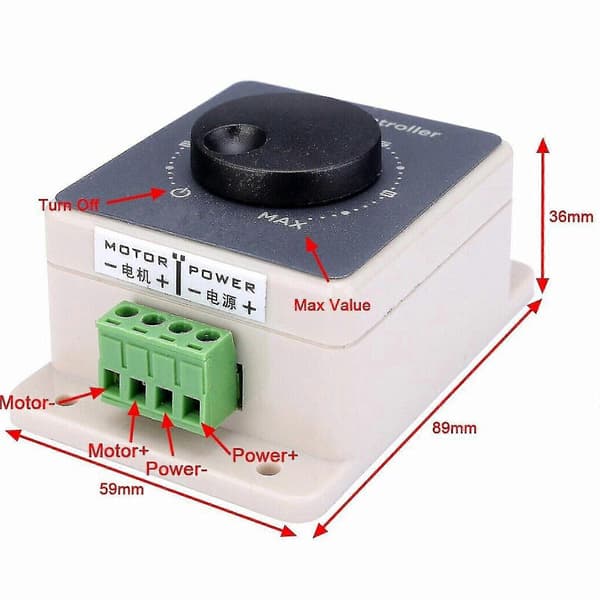 Pwm 12v-48v 20a Justerbar Hastighedsregulator S Fx