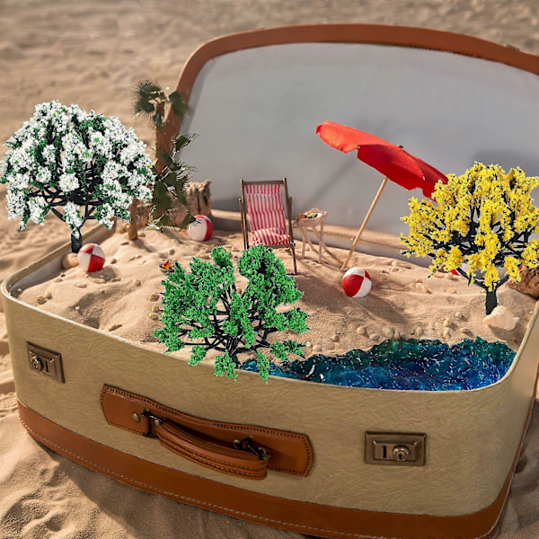 15 stk. Modeltræer Mini Træer Realistiske Træfigurer Arkitekturtræer Til Diorama Toglandskab