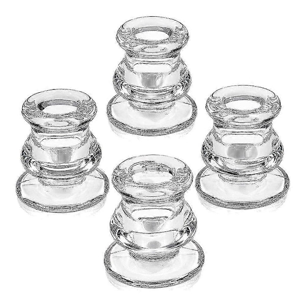Ljusstake Set om 4 - Avsmalnande Ljusstakar för Bordsdekoration Glas Ljusstakar För