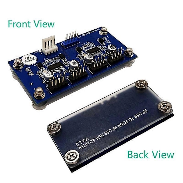 Magnetisk 9-Pin 1 In 4 Ut USB 2.0 Hub Adapter Expansionskort med SATA-kabel