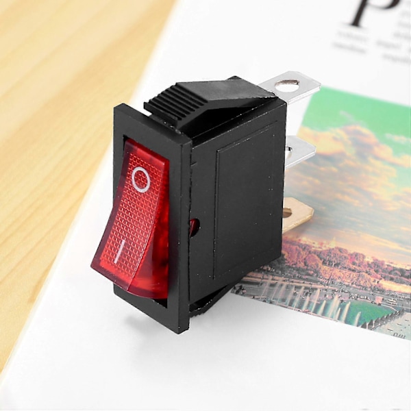 Rocker Switch PÅ AV Stark Bipolär 28x10mm 250V 15A 3 Terminaler RÖD
