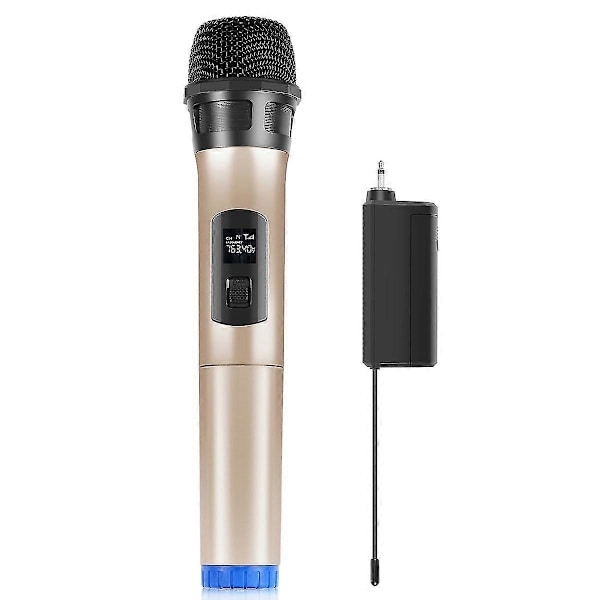 Uhf Trådløs Dynamisk Mikrofon & LED Display Håndholdt Mikrofon Optagelse Karaoke Til Scene Kirke