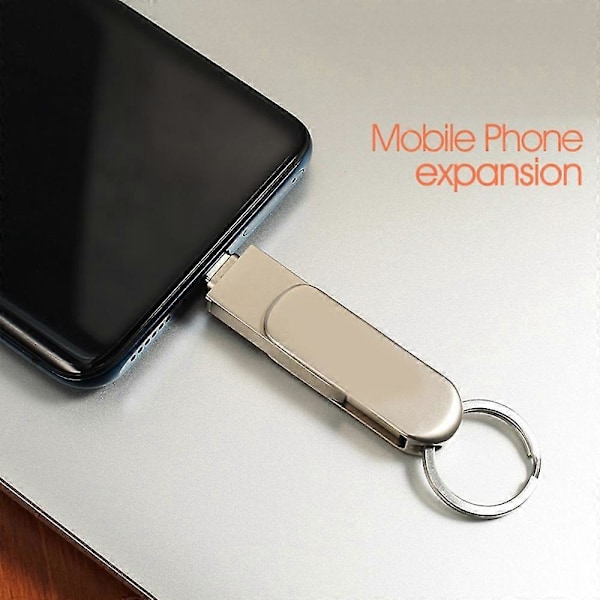 3-i-1 USB-minnepinne Type-c+-usb+usb3.0 Mini Metallminnepinne U Disk (256GB)