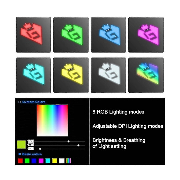 Usb Kabelansluten Rgb Spel 24000 16 Knappars Programmeringsspel Optisk För Dator Pc Laptop