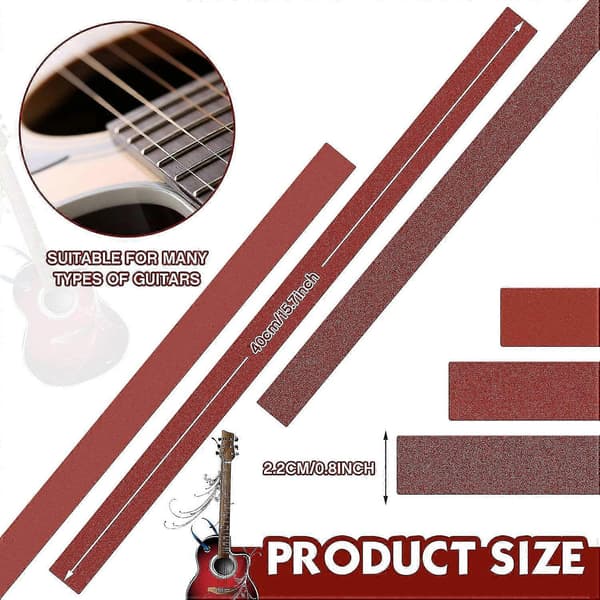 30 st Gitarrband Planering Ersättningssandpapper Gitarrbyggarverktyg För Basgitarr Slipkloss