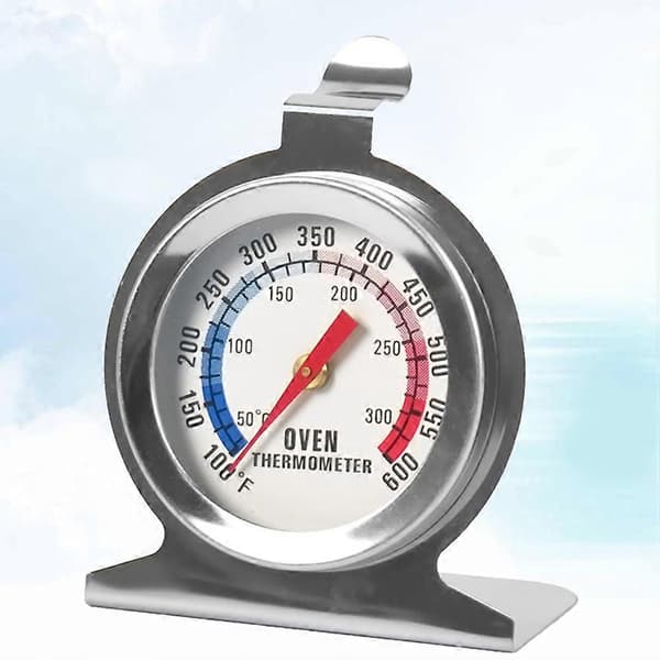 Nyttigt, holdbart BBQ-termometer i rustfrit stål, ovntermometer til daglig brug i hjemmet (50-300 grader Celsius, + -2 grader Celsius)