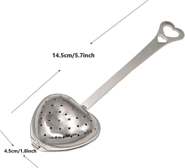 10 stk. hjerteformet te-infuser - rustfrit stål