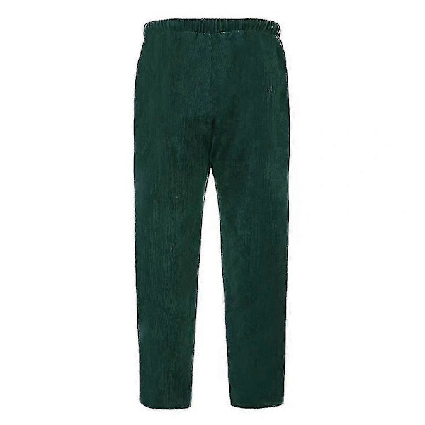 Herre Fløjlsbukser Cord Look Lige Bukser Casual Baggy Pants Green XL