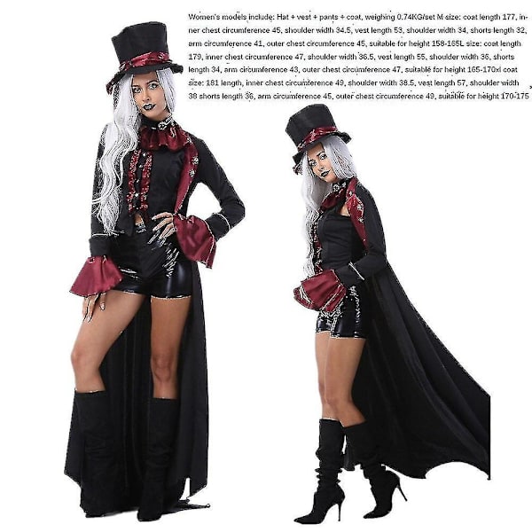 Snabb Leverans Verklig Bild Halloween Vampyr Kostym Par Dödskappa Demon Kostym Karaktär Kläder Style 1 Average size