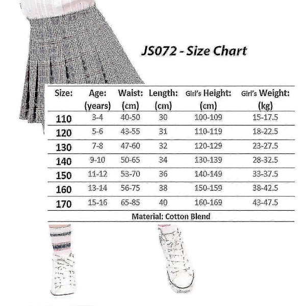 Tyttöjen korkeavyötäröinen pliseerattu vetoketjullinen tennishenkinen skater-minihame (lapset) Red 110cm  3-4 Years