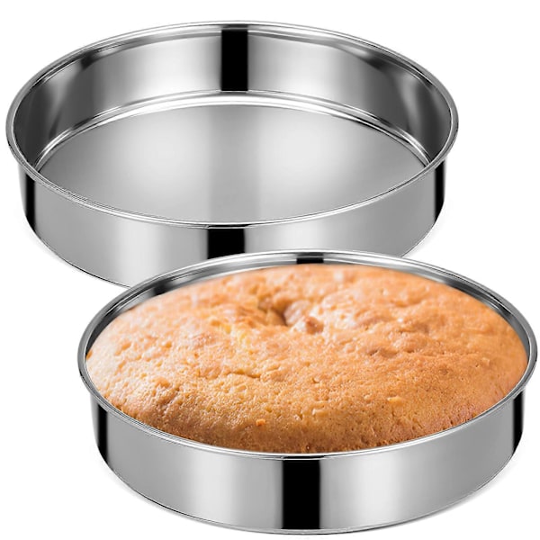 2 stk. kageform rund kageform kageform middagsform tærteform rustfrit stål pastatallerken køkken bageartikler