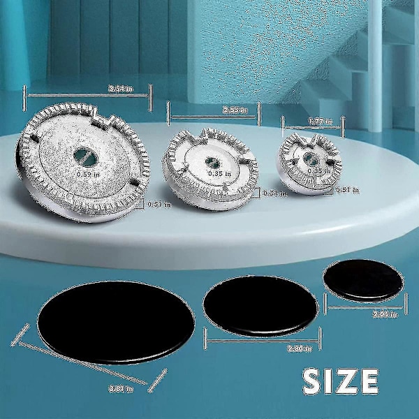 Platt Stylecooker Hatt Set Spislock Uppgraderad, Ugn Gasspis Brännare Kronlock, Gasbrännarlock Passar De Flesta Gasspisar