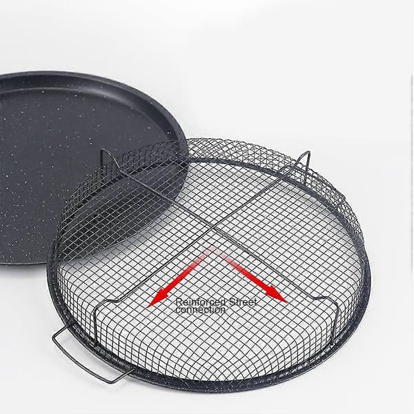 Mesh Bageplade Non-stick Rund Bageform Chips Sprød Kurv Mikrobølgeovn Kobber Bageplade