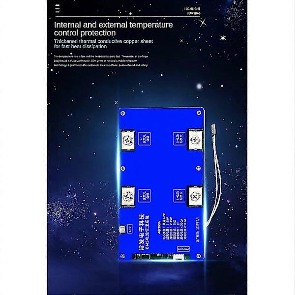4s 14.6v 300a Lifepo4 Bms Litium Batteri Beskyttelseskort Samme Port Kontinuerlig Utladning 300a (med