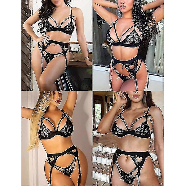 Damunderkläder Axelbandslös Frontspänne Lyft-BH, Trådlös Halkfri Osynlig Push Up Bandeau Black M