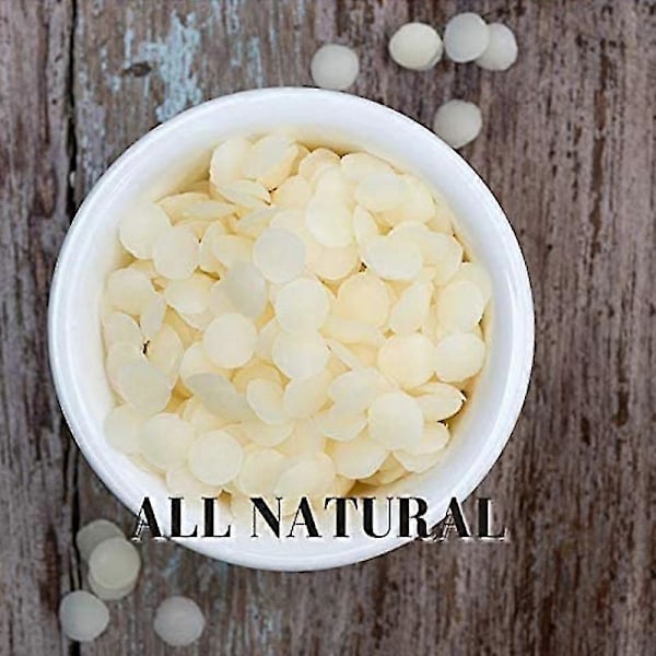 Hvite bivokspellets for lyslaging, lettsmeltede bivokspastiller for DIY-lys, (1 lb)