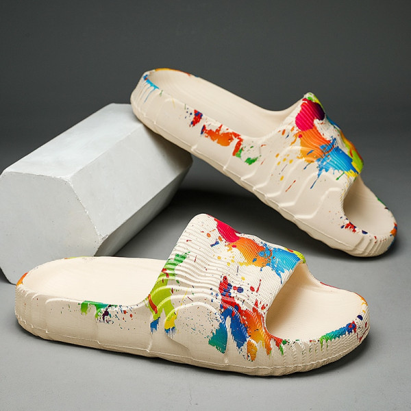 Tofflor herr ytterkläder sommar sport kokosnöt tramp känsla halkfria mjuka sulor flip-flops utomhus strand tjock sula sandal beige 45-46