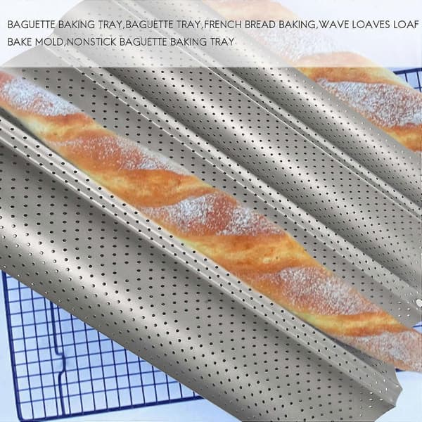 2 Pakk Non-stick Perforert Panne, Bølgeformet Brødform, Toasterpanne For Franskbrødbaking