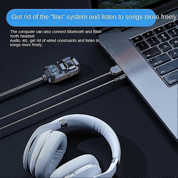 Auton Bluetooth-vastaanotin Aux Auto 3,5 mm Audio Bluetooth -sovitin Lähetin Bluetooth 5.1 Audio -sovitin