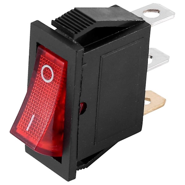Rocker Switch PÅ AV Stark Bipolär 28x10mm 250V 15A 3 Terminaler RÖD