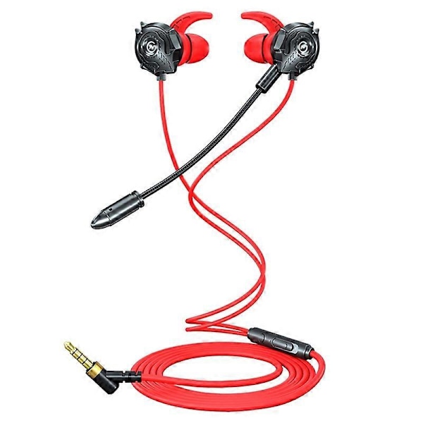 G500 Øretelefon In-Ear Stereo Lyd med Mikrofon L-Formet Kablet Gaming In-ear Øretelefon med Mikrofon for Nettbrett