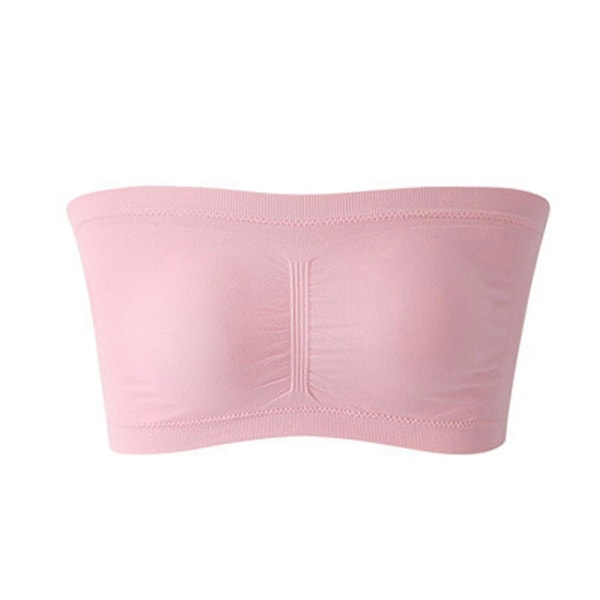 Dame Plus Size Tube Top BH Stropløs Bandeau Passer De Fleste Stræk (s-6xl) 100% Ny 57% Nedsat Pris Baby pink 3XL