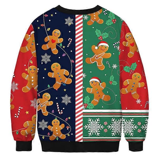 Färgglatt hus Unisex Ful Jultröja Tryckt Pullover, Halloween 3D Digitaltryckt Sweatshirt M