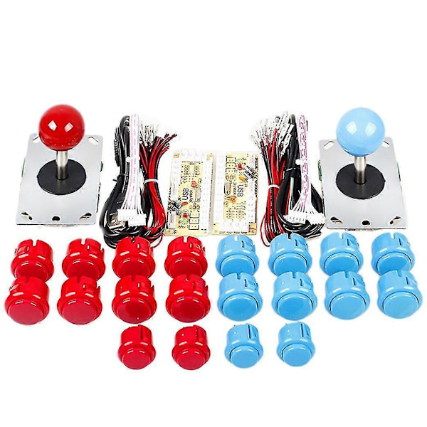 2-personers Arkade DIY Kit USB Encoder Til PC Joystick + Arkadeknapp Egnet For Arkade Joystick Elec
