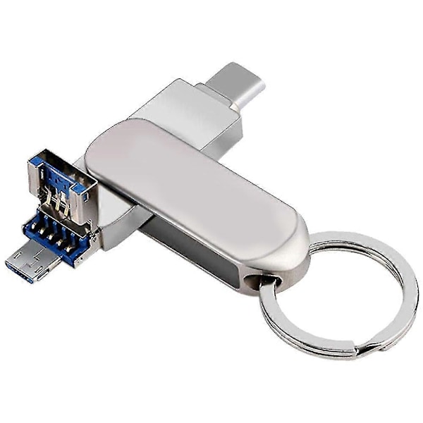 3 I 1 Usb Flash Drive Type-c+-usb+usb3.0 Mini Metal Memory Stick U Disk (256gb)