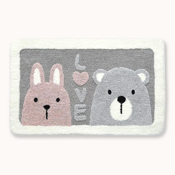Tflycq 49,8 cm x 79,8 cm Dyre Baderomsmatte Søt Baderomsmatte Sklisikker Myk Dusjmatte Mikrofiber Vannabsorberende Tykk Røff Gulvmatte, Maskinvaskbar 15.7  * 23.6