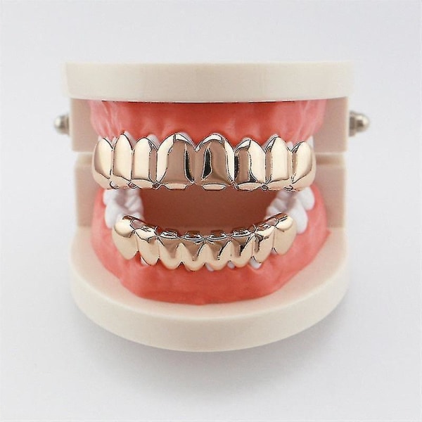 Snabb leverans Grillz Flat 8 Topp och 8 Botten Set Grills Bling Teeth Kepsar Halloween Jack Napier Eric Border Kostymer Gör-det-själv rekvisita F