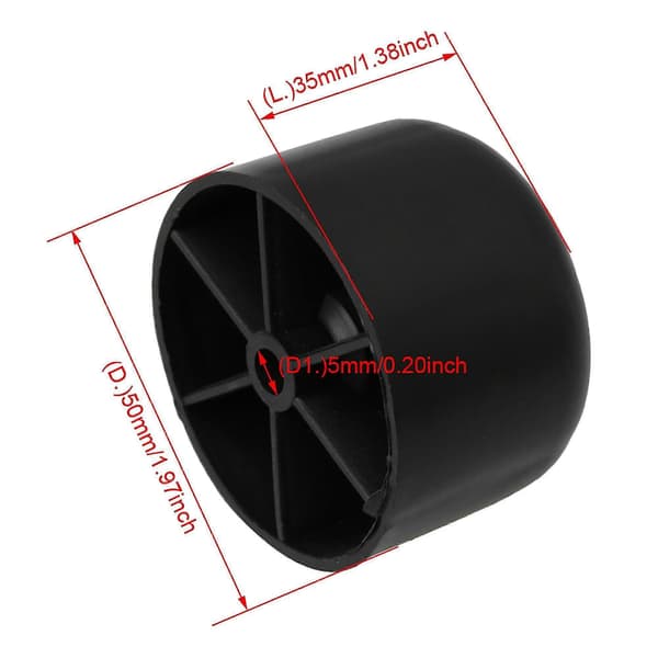 8 stk. 50mm Diameter Sorte Plastikk Sofaben For Møbler Bord Stol Ben (Ruipei)