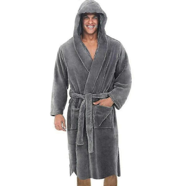 Herre Badekåpe med Hette Grey 2XL
