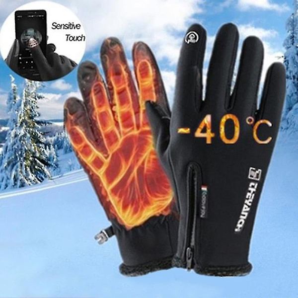Vinterhandskar Vattentäta Termiska Pekskärm Vindtäta Varma Handskar Kallt Väder Löpning Sport Vandring Skidhandskar 1 Xl