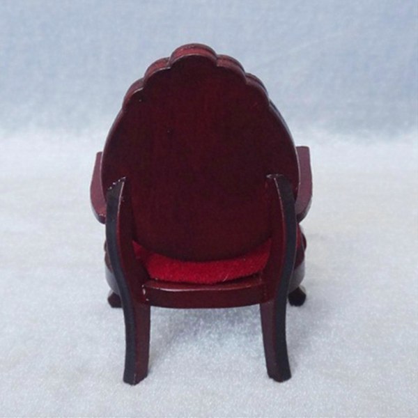 1/12 Dukkehus Møbler Miniature Udskåret Ferskenformet Stol i Træ Til DIY Dekoration Dukkehus Fu