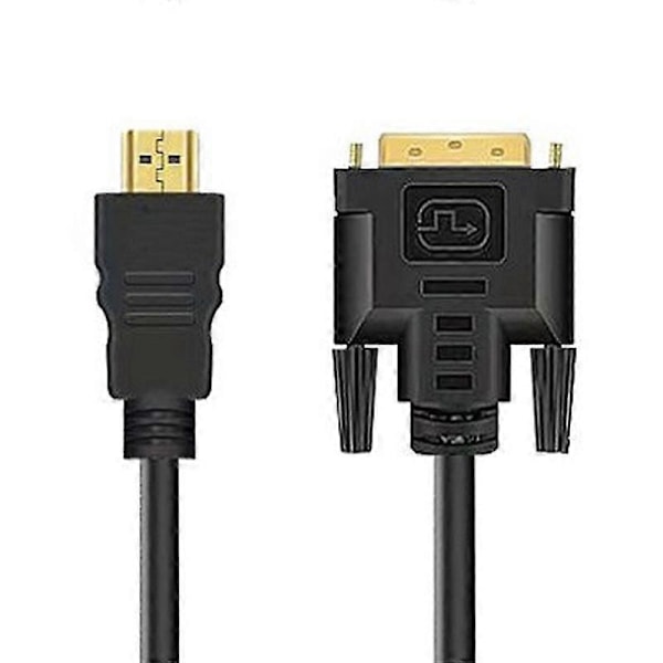1,5 m HDMI-kompatibelt til DVI-kabel, Plug and Play, Høj Klarhed, Sort HDMI-kompatibelt Han til DVI Han Konverter til Laptop