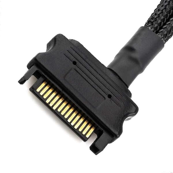 Køleblæser Adapterkabel, 15 Pin SATA til 4 x 3 Pin / 4 Pin 12V PC Kabinet Blæser Strømadapter Kabel til