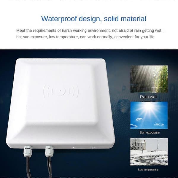 0-5m UHF RFID-läsare Lång Räckvidd I 30dbm Cirkulär Antenn Rs232/485 Wg26/34 /ip För Fordonshantering
