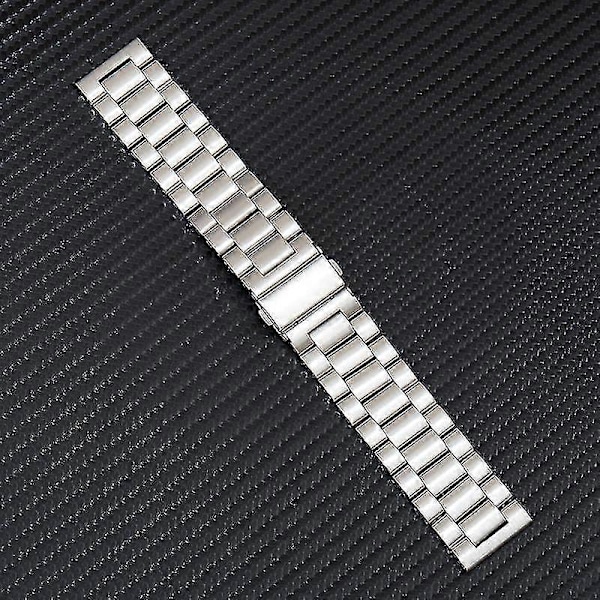Passar för klockarmband i rostfritt stål Armband Dam Herr Solid Metall Klockarmband 16mm 18mm 20mm 22mm 24mm Armband Klockarmband Silver 24mm