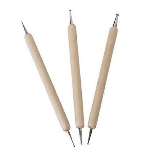 3 stk. Kugle Stylus Værktøjssæt til Prægning af Mønstre DIY Ler Skulptur Modellering