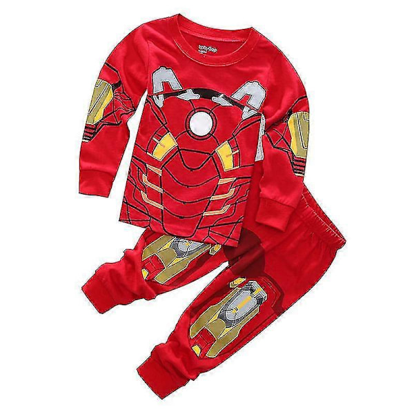 Superhjälte Pyjamas Set för Pojkar Loungewear Topp Byxor Pjs Outfit Sovkläder Iron Man 5-6 Years